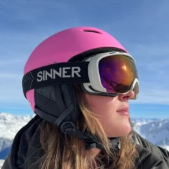 Masque De Ski Sinner Marble OTG Matte Light Grey Double Full Red Mirror 22 -Equipment De Ski Soldes SIGO 168 20C 58 16